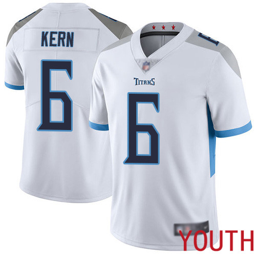 Tennessee Titans Limited White Youth Brett Kern Road Jersey NFL Football #6 Vapor Untouchable->youth nfl jersey->Youth Jersey